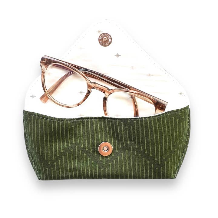 Mindful Paths Green Soft Fabric Glasses Case, Glasses Pouch for wholesale by Ingrid Allen
