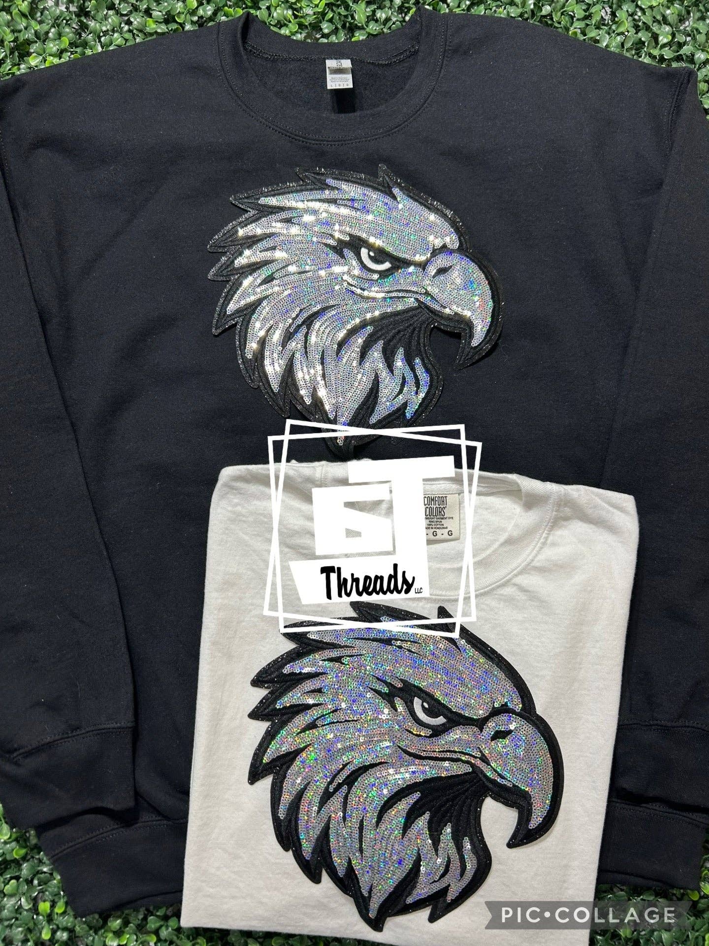6j Threads LLC - Wholesale Patch - Sequin Eagle Mascot1