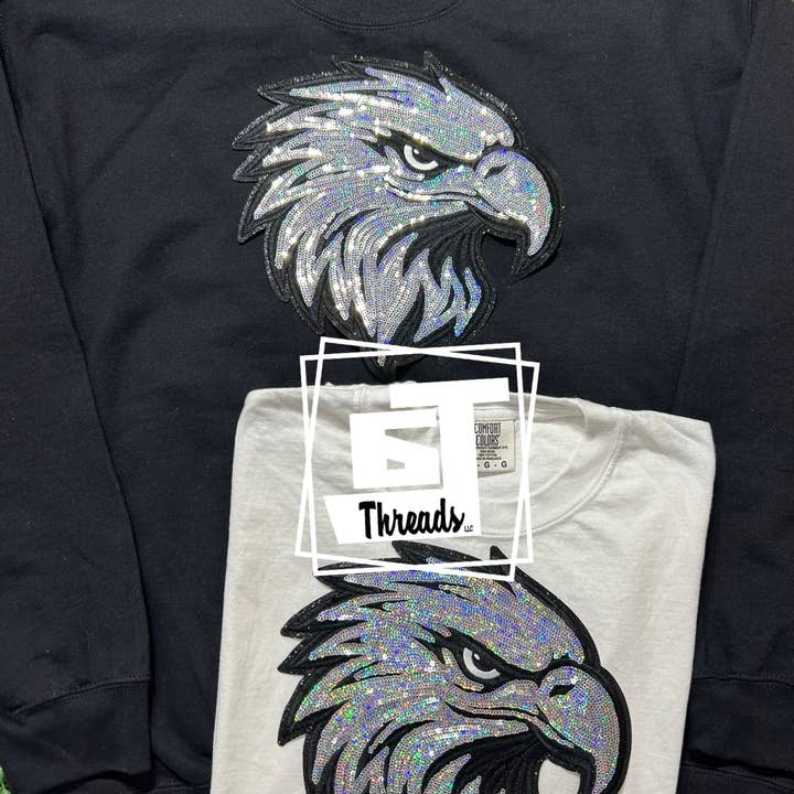 6j Threads LLC - Wholesale Patch - Sequin Eagle Mascot1