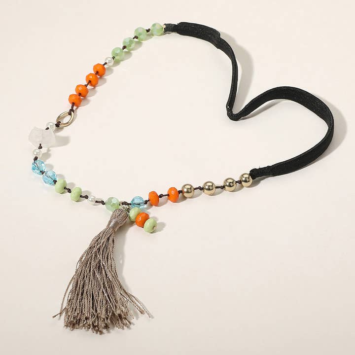 Sensibling Corp. - Wholesale Fashion Headband - Women's - Tassel Drop Boho Beaded Stretch Headband1