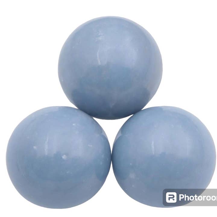 Angelite Spheres for wholesale by Quasar Gems USA