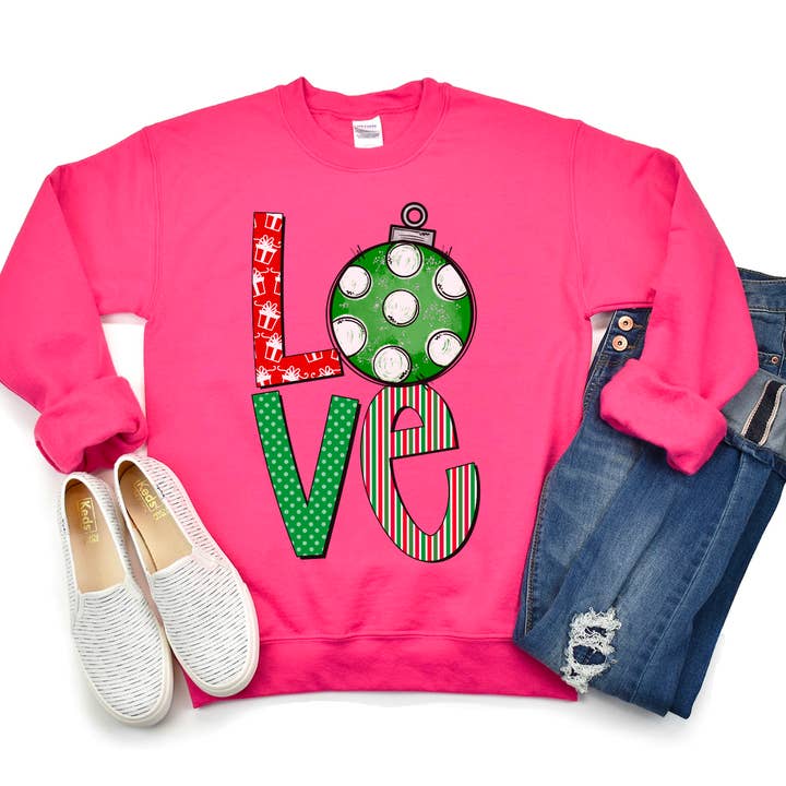 Love Christmas Ornament DTF Print for wholesale by Simple Tymes