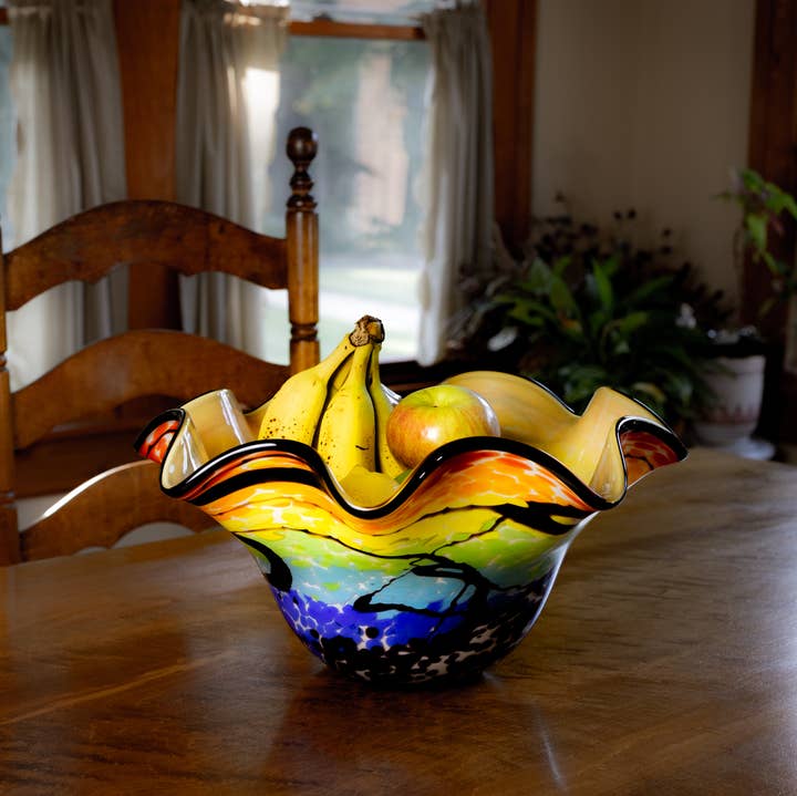 Badash - Wholesale Decorative Plate/Dish/Bowl - Allura Murano Style Art Glass Floppy Design 15" Centerpiece1