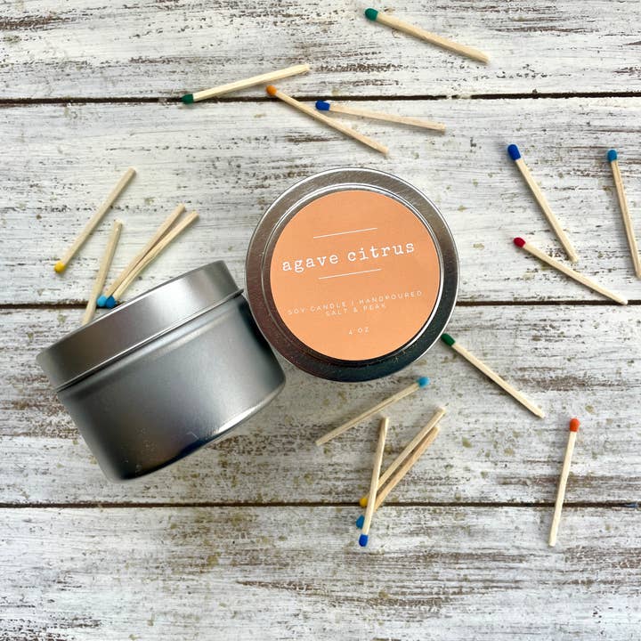 Salt & Peak - Wholesale Travel candles - Soy Candle, 4 oz Travel Tin, Travel Candle