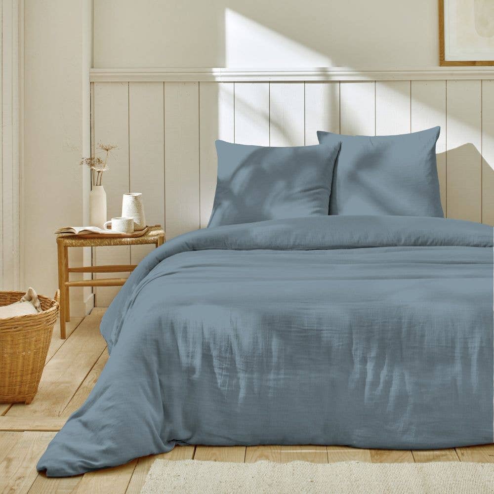 Housse De Rêve - Wholesale Bedding Set - 220x240 cm Bed Set Blue Cotton Gauze0