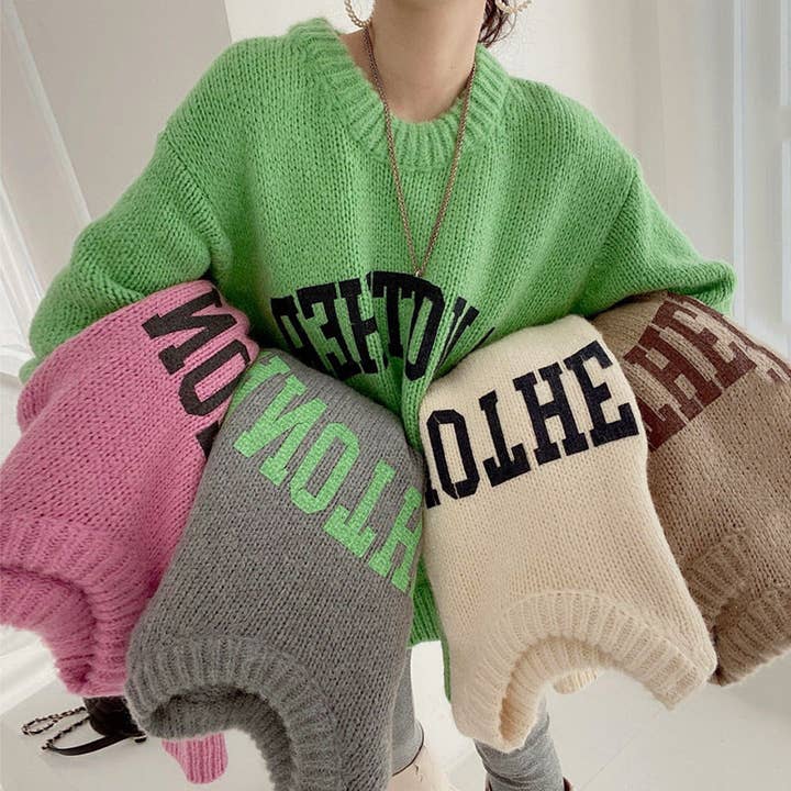 Marayn - Wholesale Knit Sweater - Women's - Korean Chic Cozy Colorful Knit Sweater2
