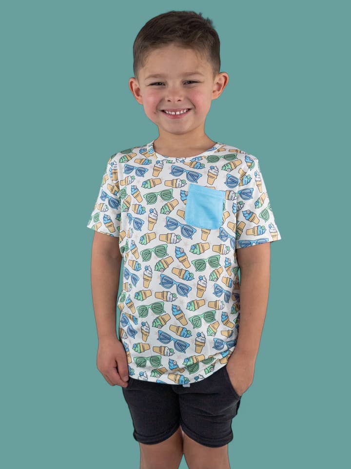 Dream Big Little Co. - Wholesale T-Shirt - Kids - COOL SUMMER DREAM POCKET TEE