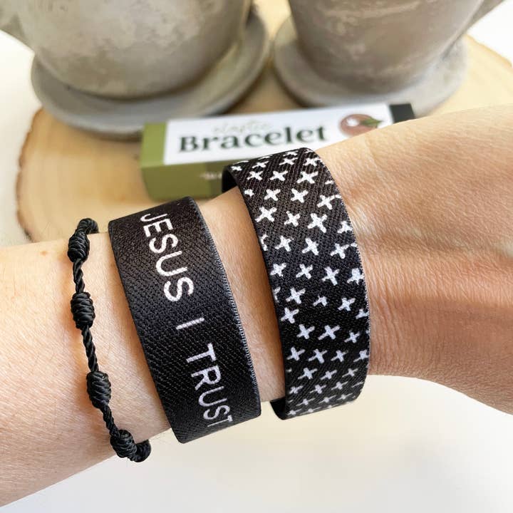 The Stump of Jesse - Wholesale Woven/Braided Bracelet - Jesus I Trust In You | Reversible Elastic Bracelet