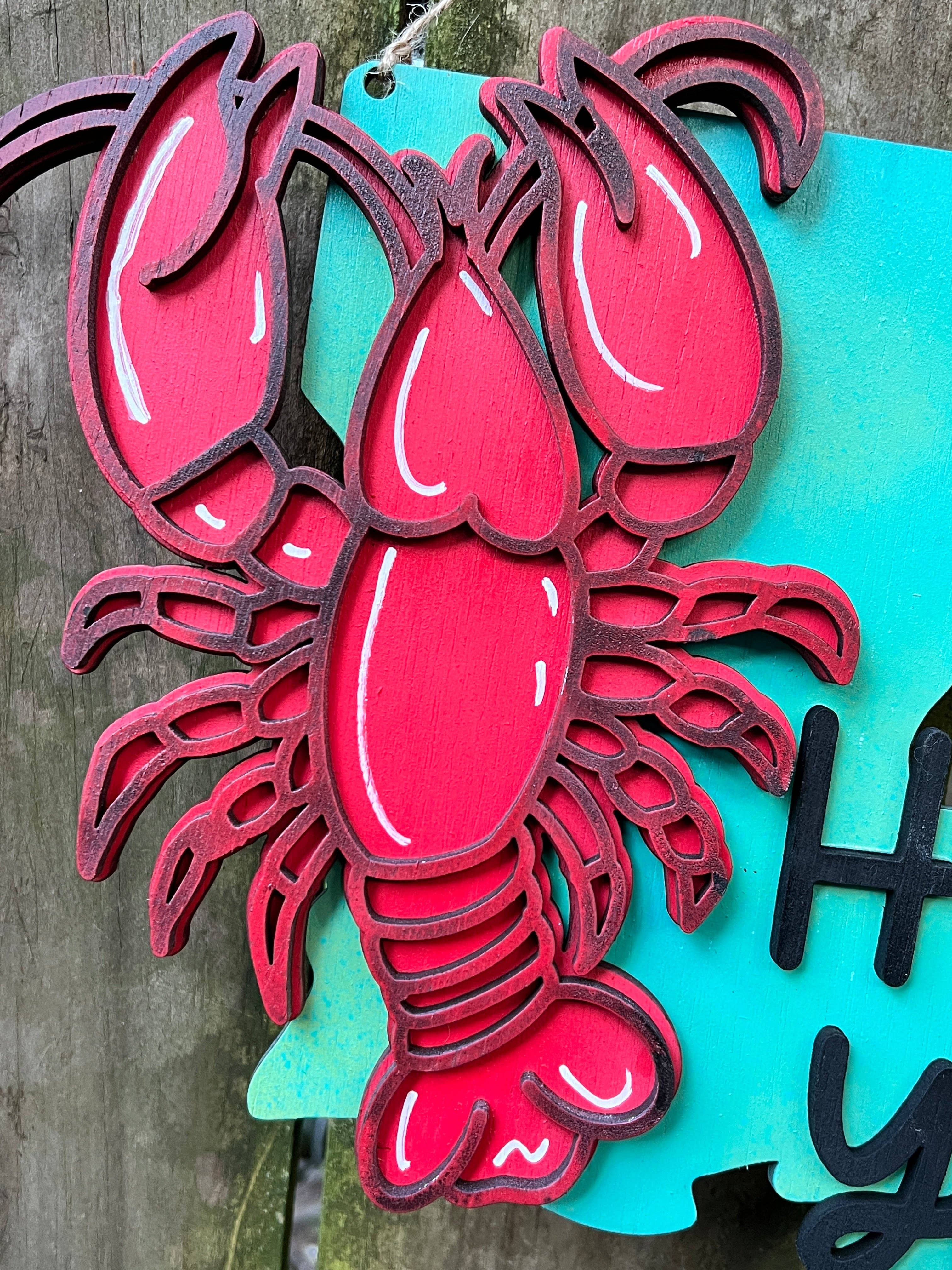 Geaux Magnolia - Wholesale Door Hanger - Louisiana Crawfish 3D Door Hanger4