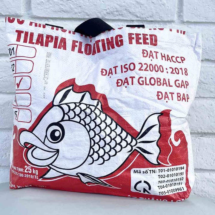 Fun Fish Recycled Shopping Tote - Great Beach Bag - Eco Tote for wholesale by Malia Designs