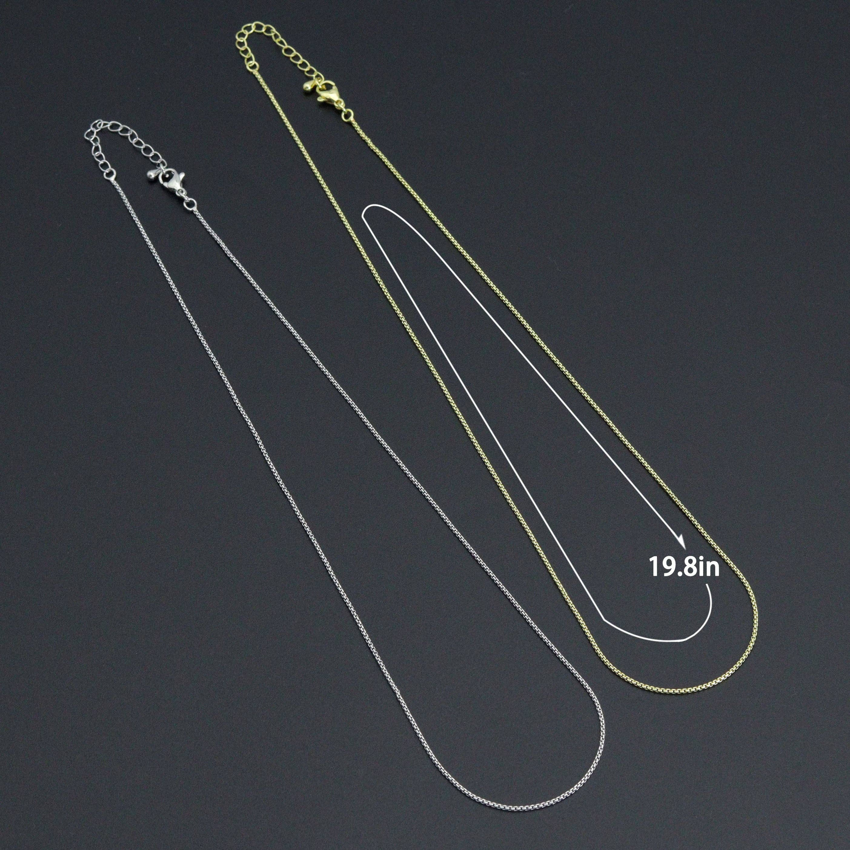 BestBeads&Beyond - Wholesale Link & Chain Necklace - Gold Silver Thin box Link Chain Necklace , Sku#LX8444