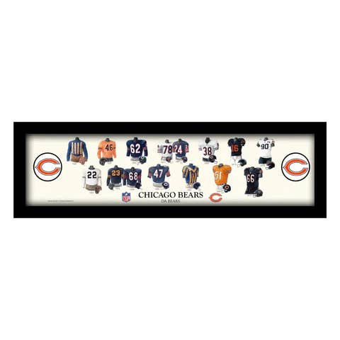 NFL Chicago Bears 4X10 Framed Uniform Heritage Print for wholesale by Sporticulture