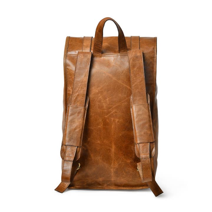 Dotch Leather - Vente Sac à dos – homme - Sac à dos en cuir à fermeture roulante DuVall - Tan3