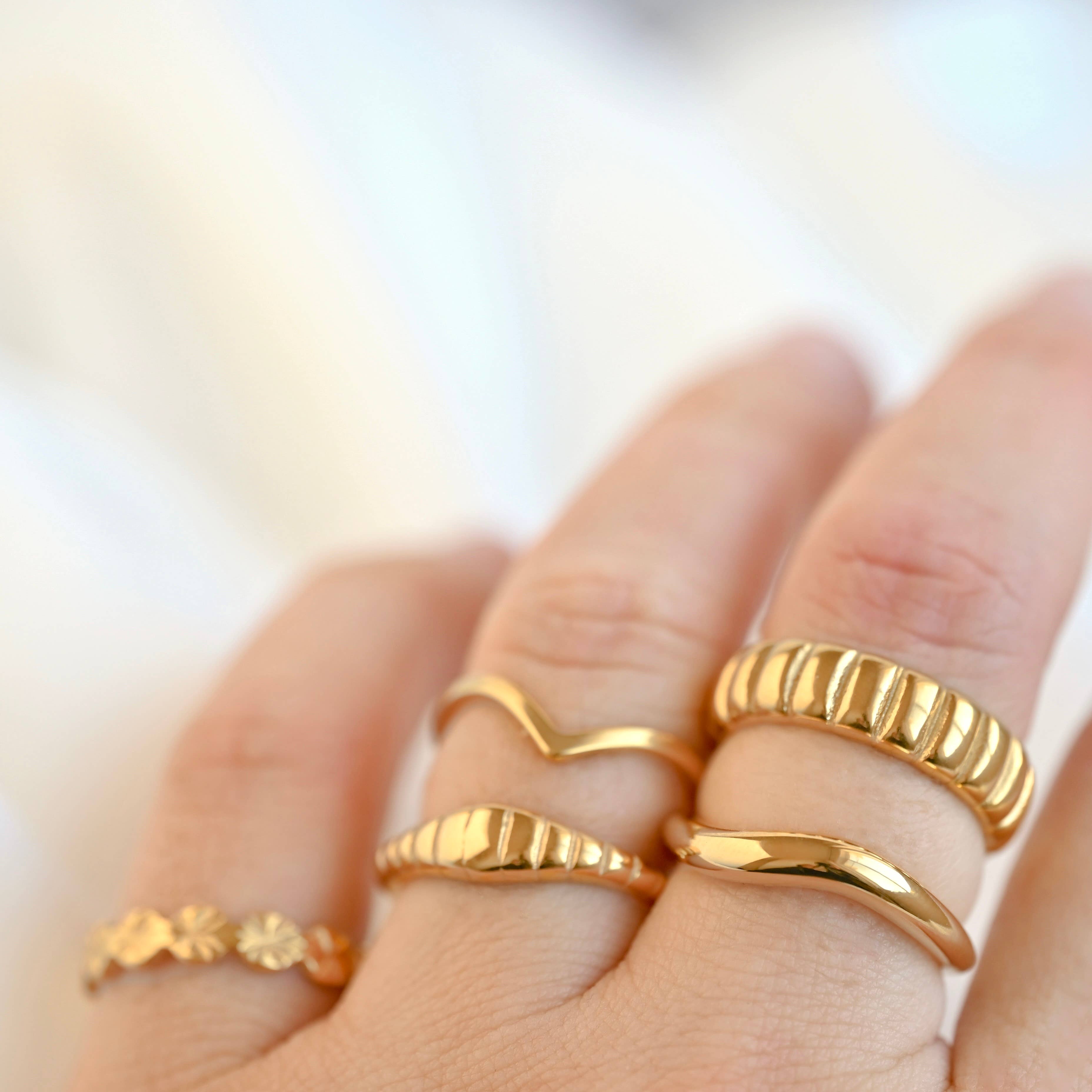 Blueyejewelry – wholesale Band/stacked ring – Gold Stacker Rings - Tarnish-free Dainty and Bold Rings11