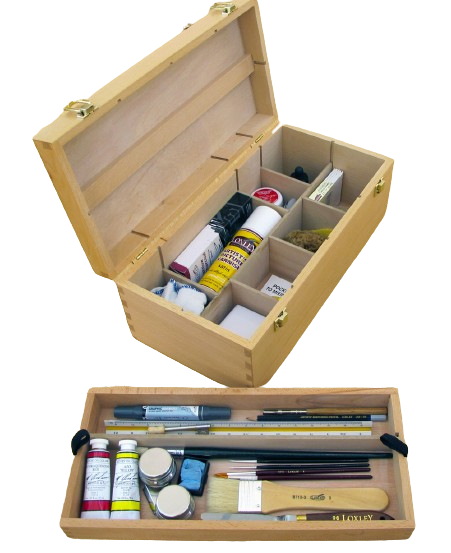 Loxley Arts – wholesale Decorative box – Loxley Howden - Artists' Wooden Box with Lift Out Tray2