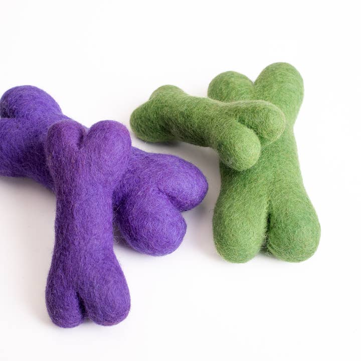 Ethical Global - Wholesale Pet Chew Toy - Dog - Eco Wool Dog Bones/Toys: Fun Colors (Fair Trade)3