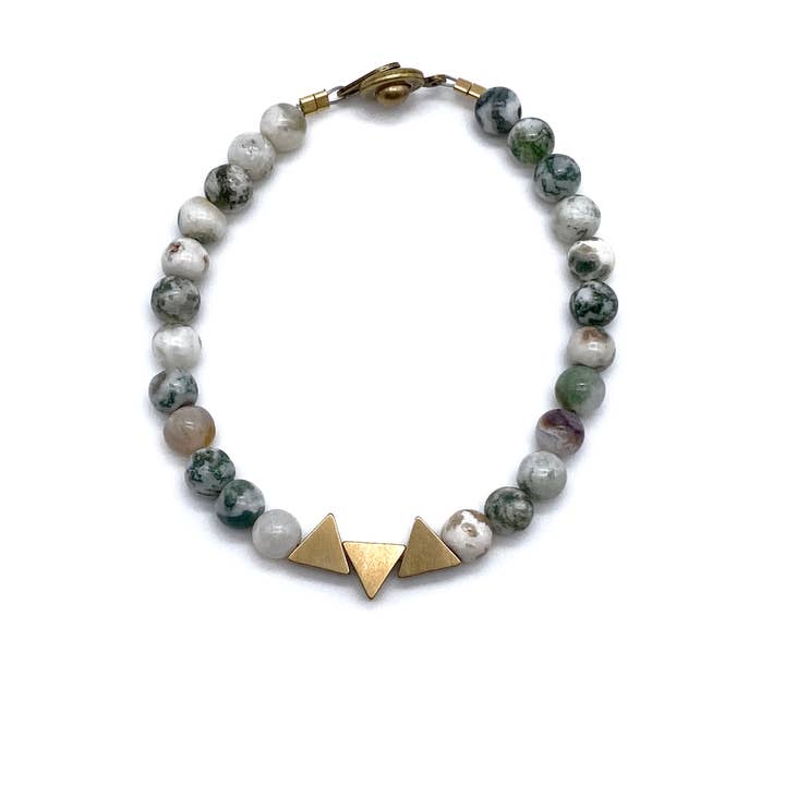 Seeds – Großhandel Perlenarmband – Duluth Armband | Halbedelsteinperlen | Dreiecke aus Messing29