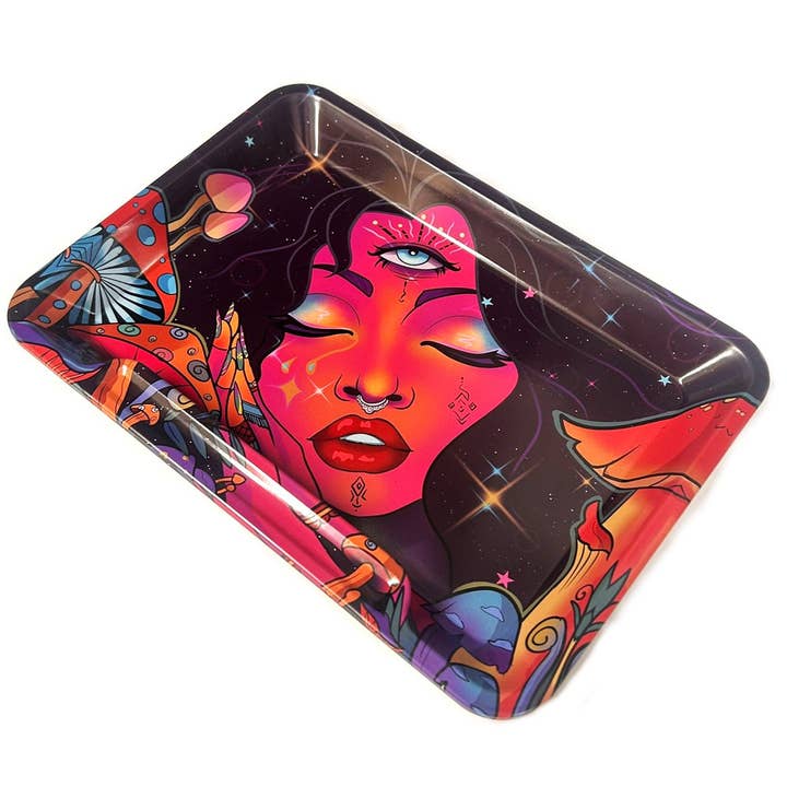 Wise Skies - Wholesale Decorative Tray - Wise Skies Stay Trippy Little Hippy New Small Rolling Tray
1