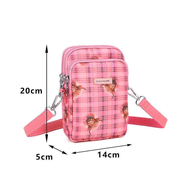 Strathurie - Wholesale Crossbody bag – Women's - Highland Cow Print Mobile Crossbody Shoulder Bag Blue1