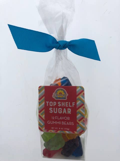 Sunflower Food Company - Wholesale Gummy - Gift Bag - 12 Flavor Gummi Bears 6 oz. bag/bow2