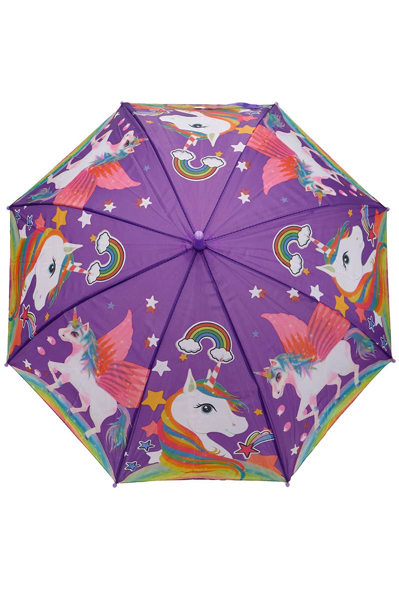 Cap Zone – Großhandel Regenschirm – Kinder – Kinder-Regenschirm mit Einhorn-Motiv, Kunststoff, automatisches Öffnen, klappbar5