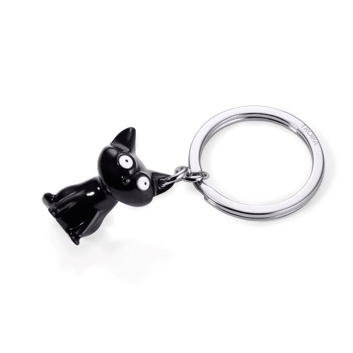 Troika, Duke Baron & Paperthinks by Brand Node, Inc. - Wholesale Keychain - Unisex - Troika Felix Black Cat Charm Keychain