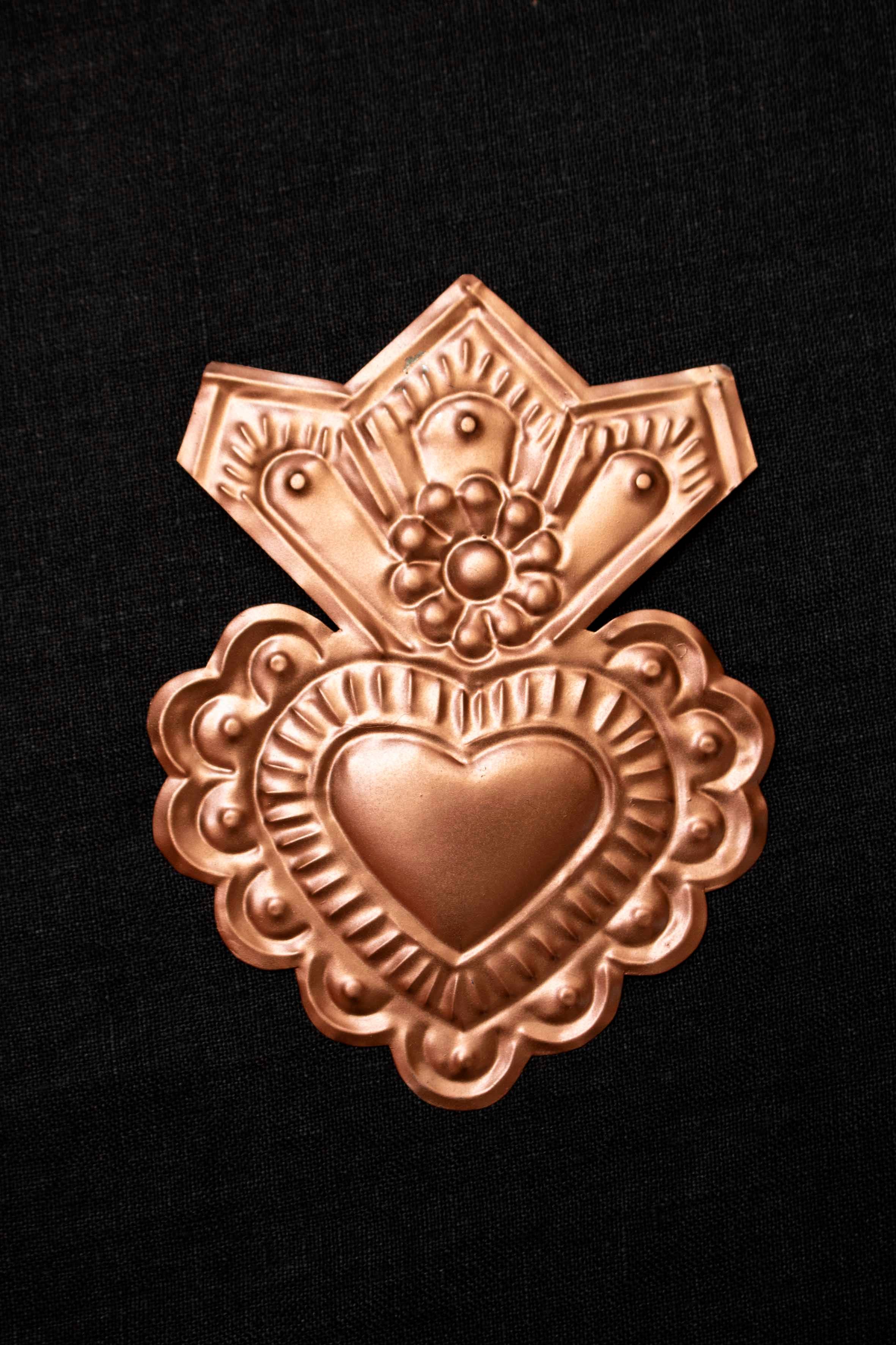 P.I. Project France - Vente Décoration murale - Coeurs sacrés mexicains - couleur bronze - ex-votos milagros1