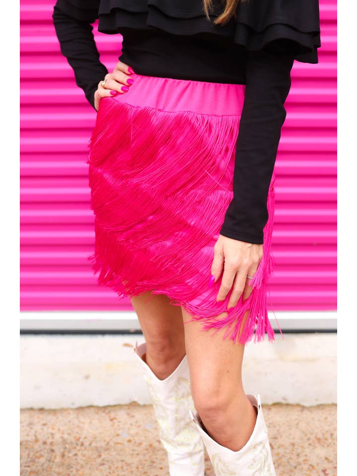 Pink Signature Moves Fringe Skort for wholesale on Faire2