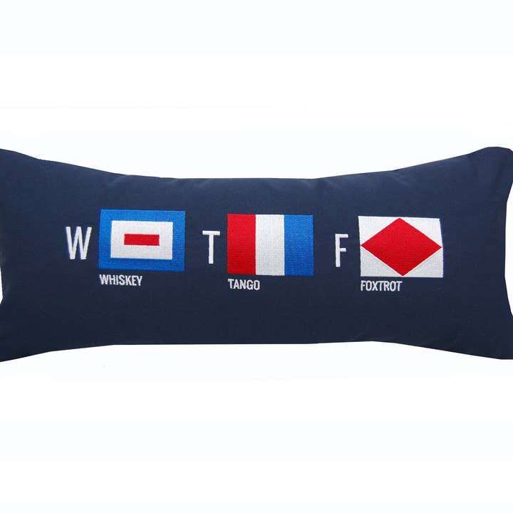 Coussin intérieur/extérieur Whiskey Tango Foxtrot pour la vente par Rightside Design