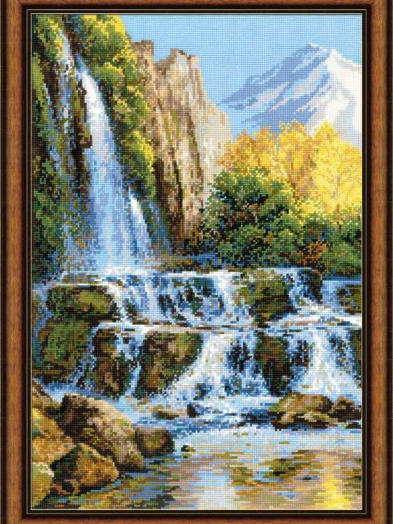 Borduurpakket van Riolis 1194 Landschap met Waterval voor wholesale door RIOLIS