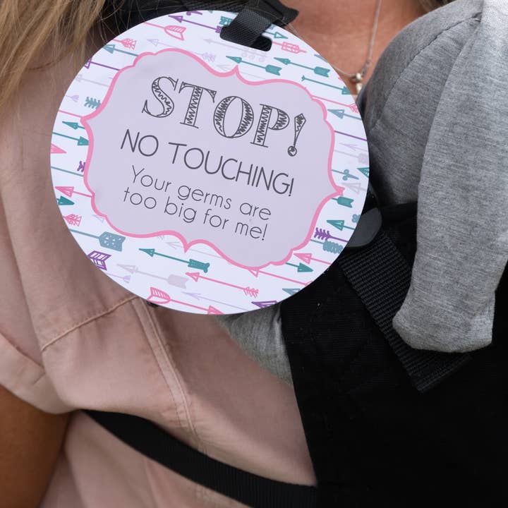 Three Little Tots - Wholesale Car Seat Cover - Kids & Baby - Pink Arrow No Touching Car Seat and Stroller Tag
