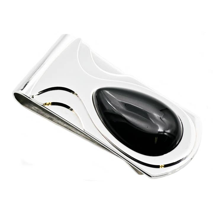 Clip Dinheiro Onyx Inoxidável Genuíno Homem por atacado de Blackjack Mens Jewelry