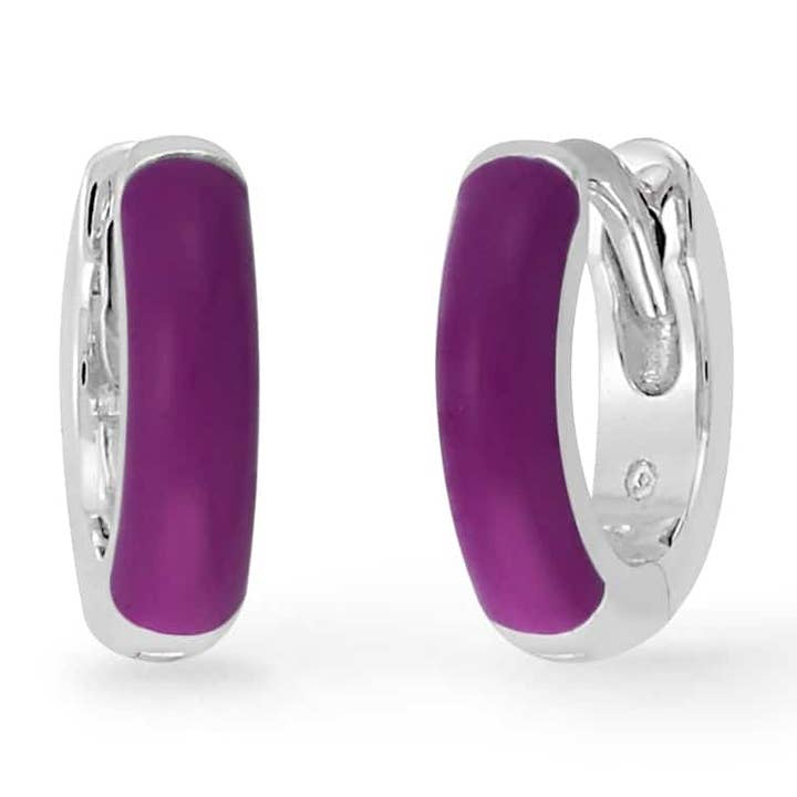 Mini Huggie bøjler med farve (LB 9081) for engroshandel hos Boma Jewelry