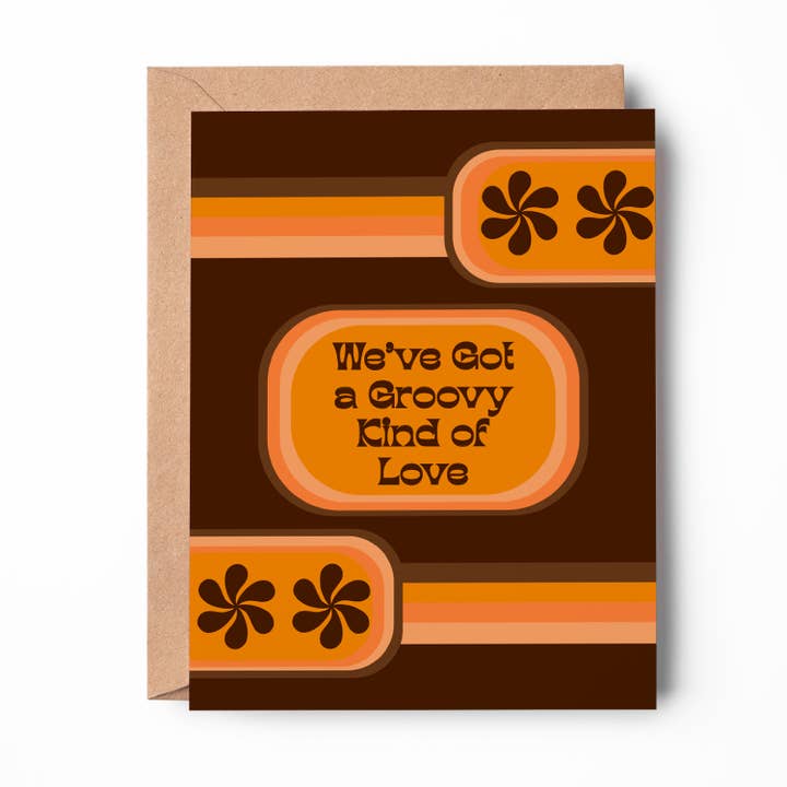 Nous avons une carte d'amour groovy pour la vente par GiGi Thomas Designs