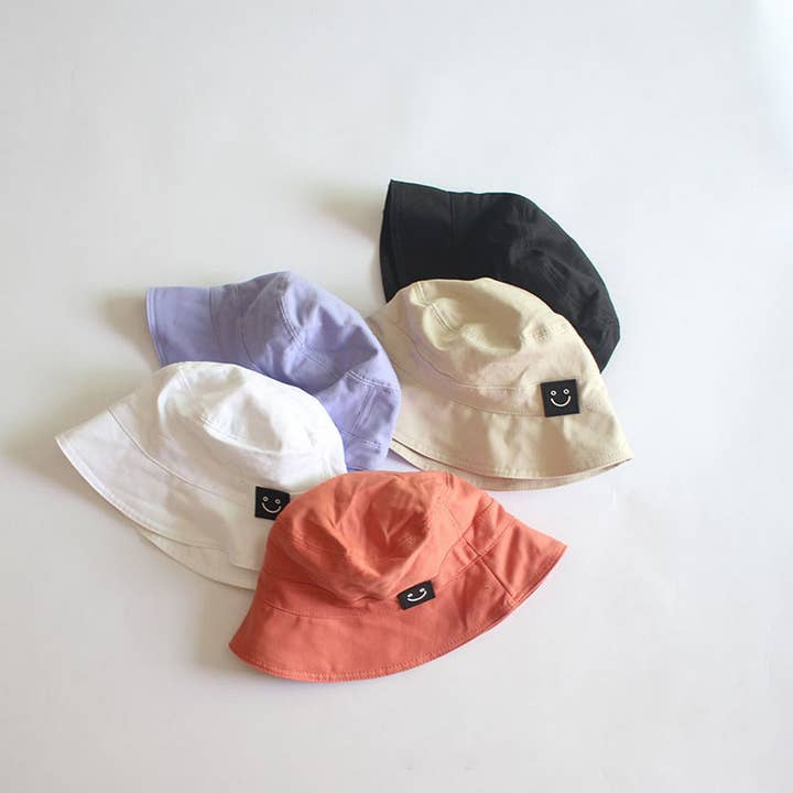 SOLID COLOR SMILEY FACE CHILDREN'S BUCKET HAT_CWAH2872 for wholesale by ACCITY