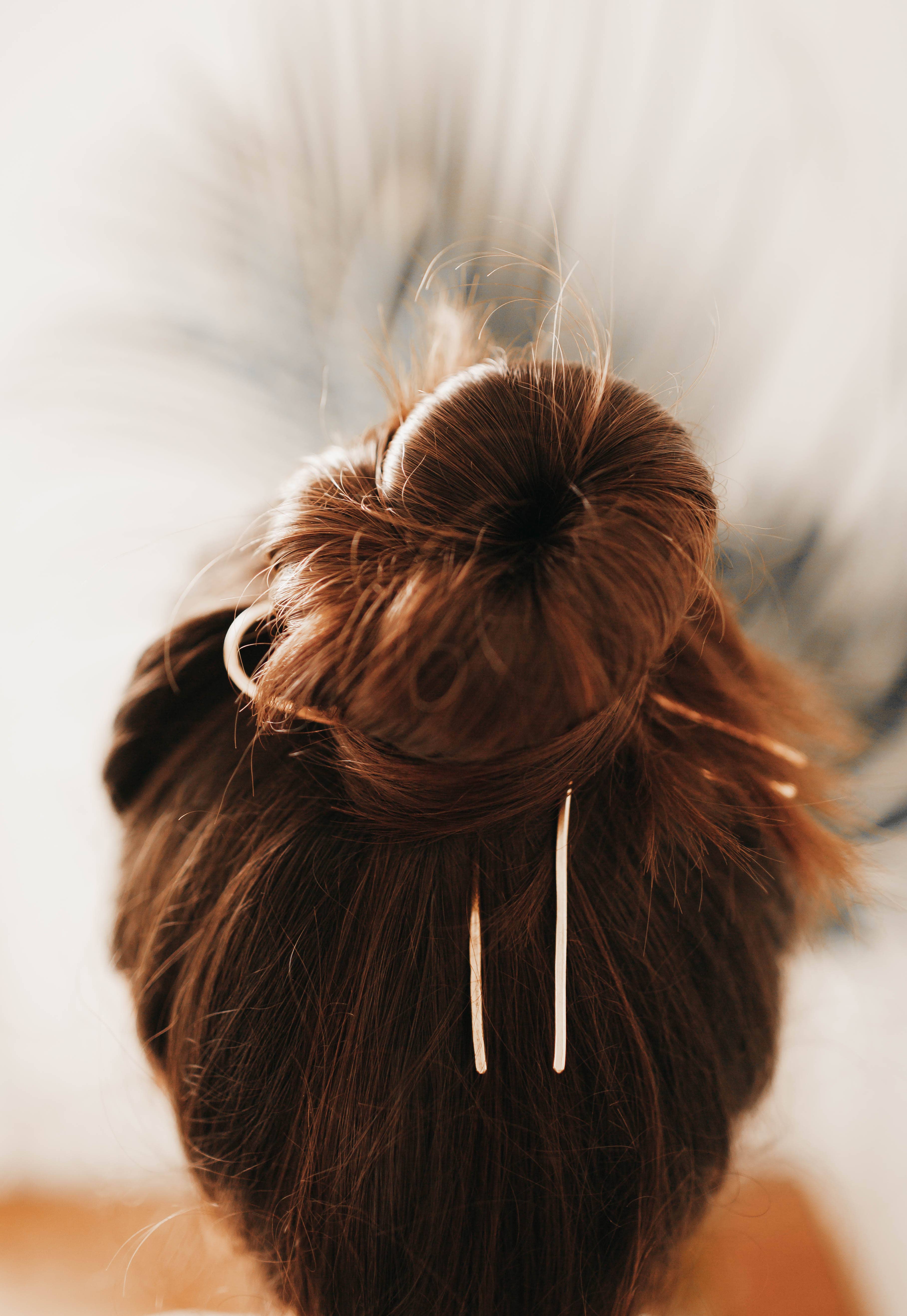 Mira Kauai - Wholesale Hair Pin - Hammered Brass Hair Pin6