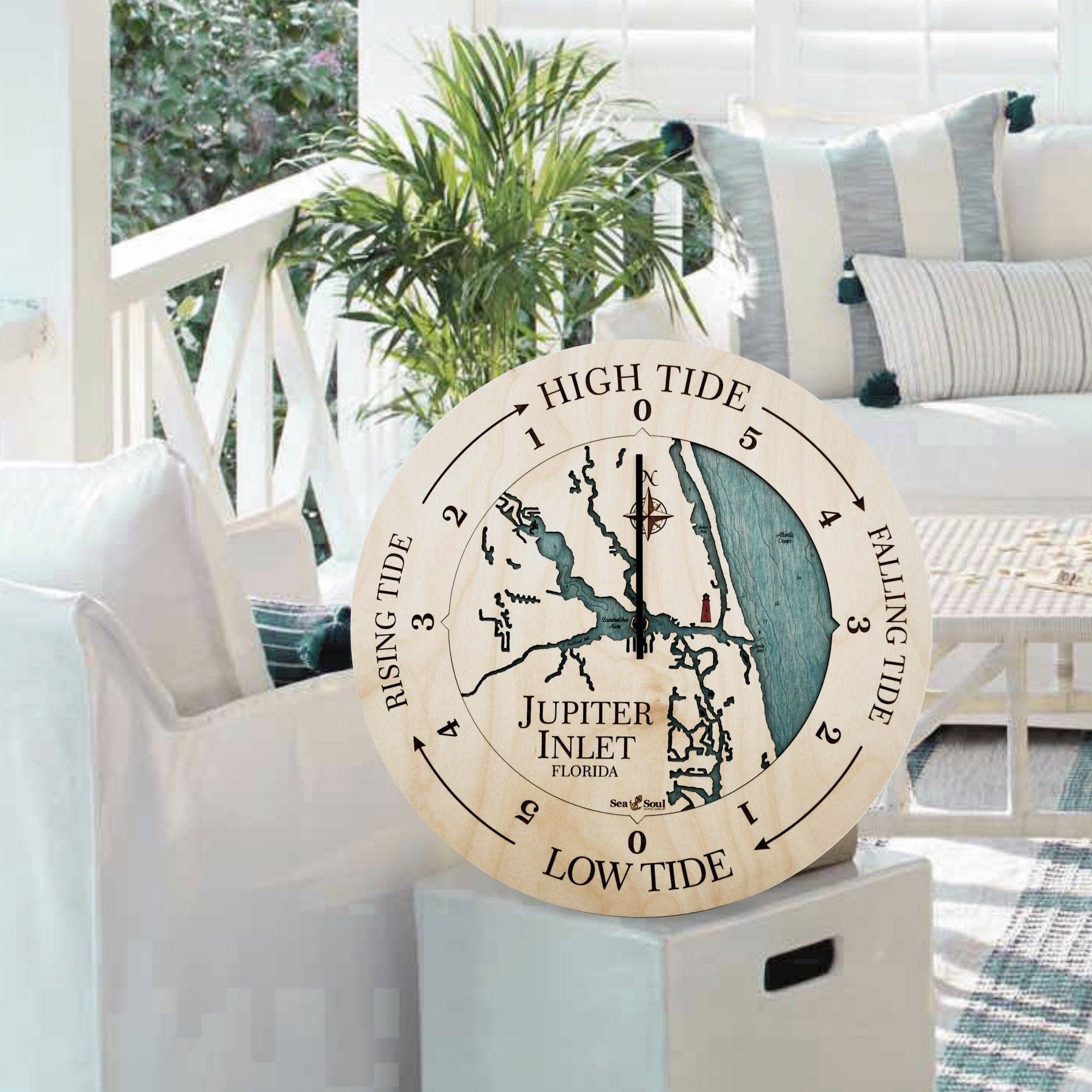 Sea & Soul Nautical Chart Art - Wholesale Wall Clock - Florida East Coast Nautical Chart Tide Clock-Many Locations44