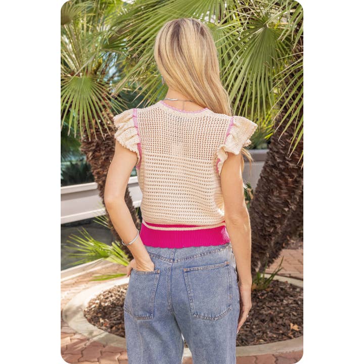 Strut & Bolt - Vente Haut en maille – femme - Haut en tricot à tissage ouvert au crochet7