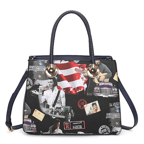 Ellas Trading – wholesale Tote bag – Women's – Trendy Elvis Presley Large Tote Shoulder Bag with Strap3