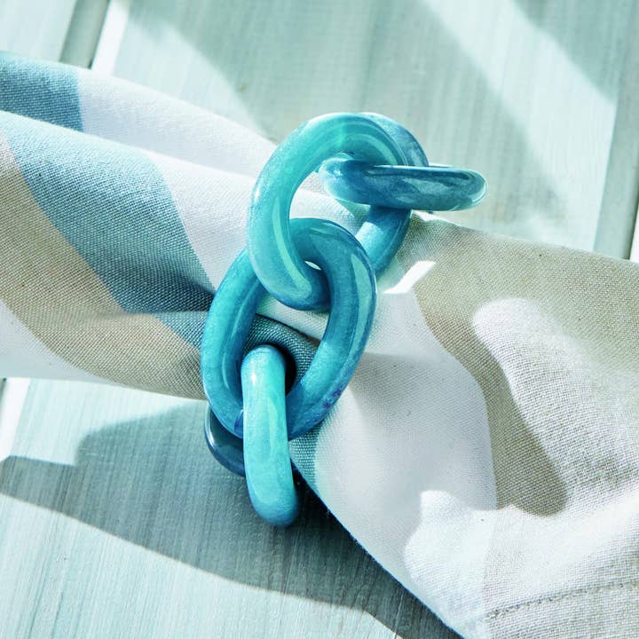 tag - Wholesale Napkin Ring - tag Links Napkin Ring Slate Blue