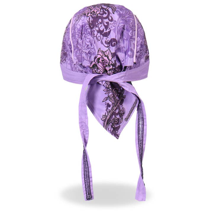 Hot Leathers Heart Let's Ride Purple Lightweight Headwrap HWH1060 for wholesale on Faire2