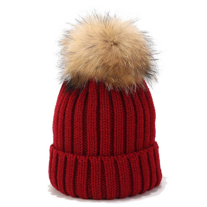 ACCITY - Wholesale Beanie - Women's - OUTDOOR WARM WOOL BALL KNITTED HAT_CWAH15776