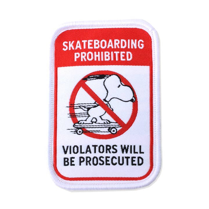 Snoopy Skateboarding Prohibited Patch for wholesale by PINTRILL