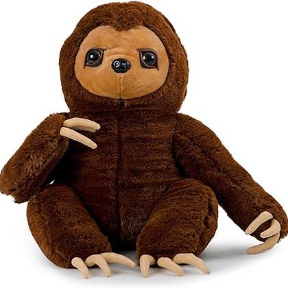 Sloth Plush Dark Brown Stuffed Animal 12" for wholesale by KINREX