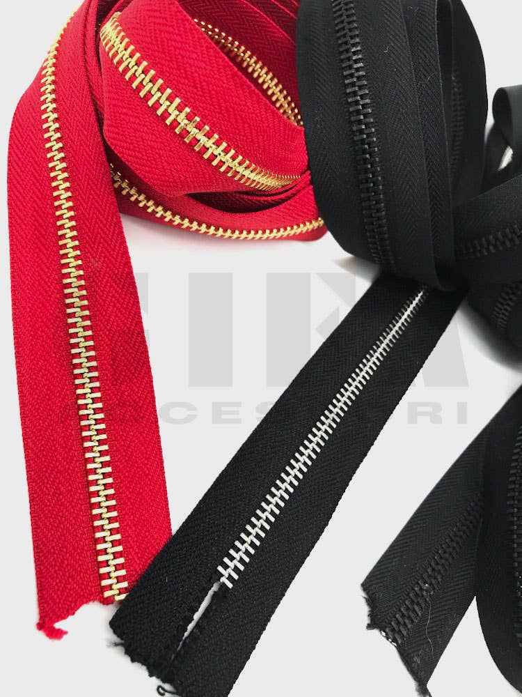 Gifa Accessori - Wholesale Craft Supplies - Metal zipper type 5 Gold by the meter5