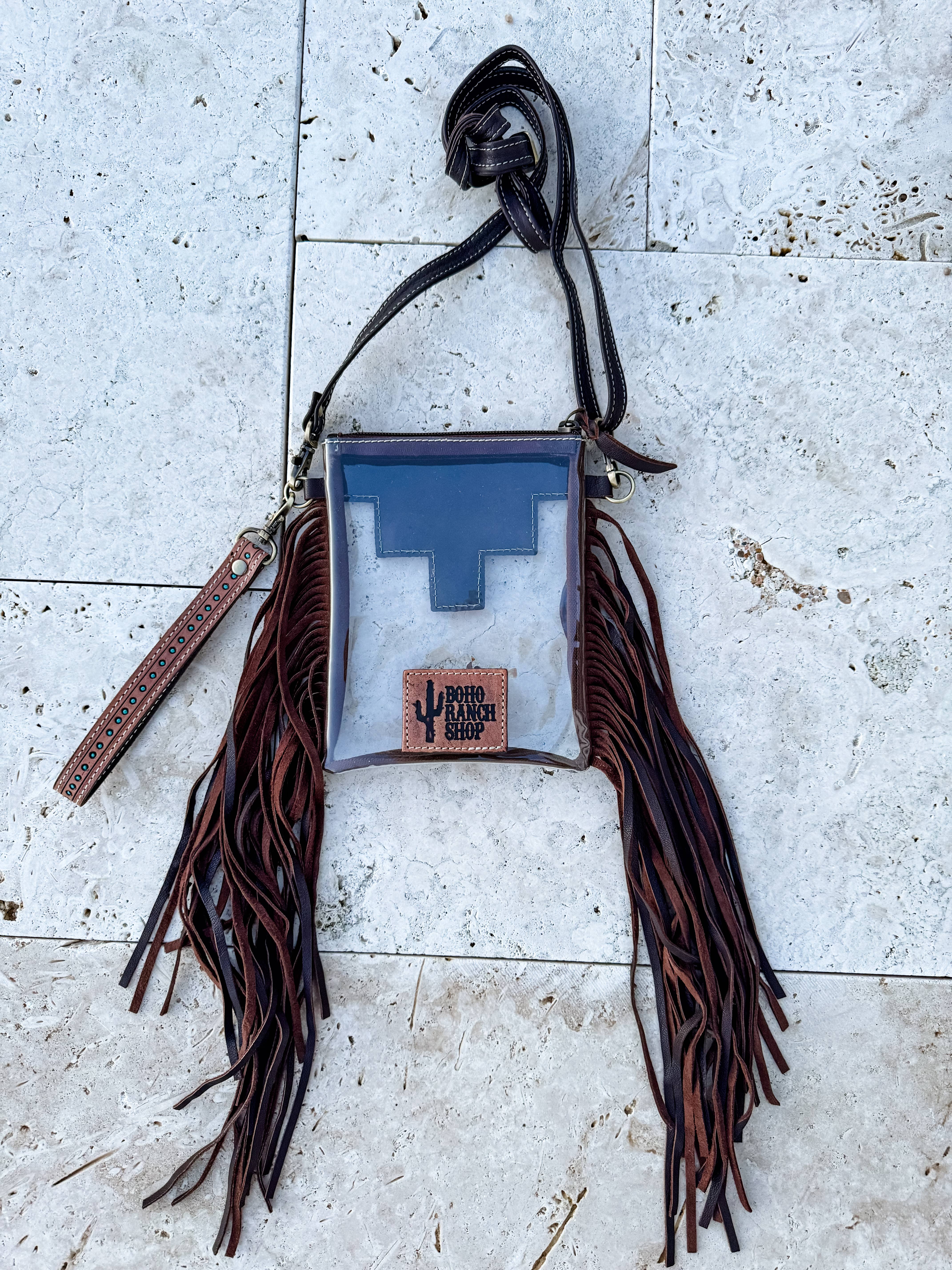 Boho Ranch Shop - Wholesale Crossbody Bag - Women's - SHAYNE SMALL - Hand Tooled Clear Crossbody Concert bag3