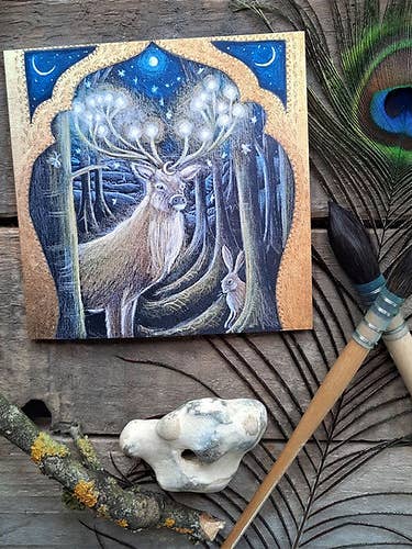 Light of the Forest Greetings Card for wholesale by Hannah Willow Art