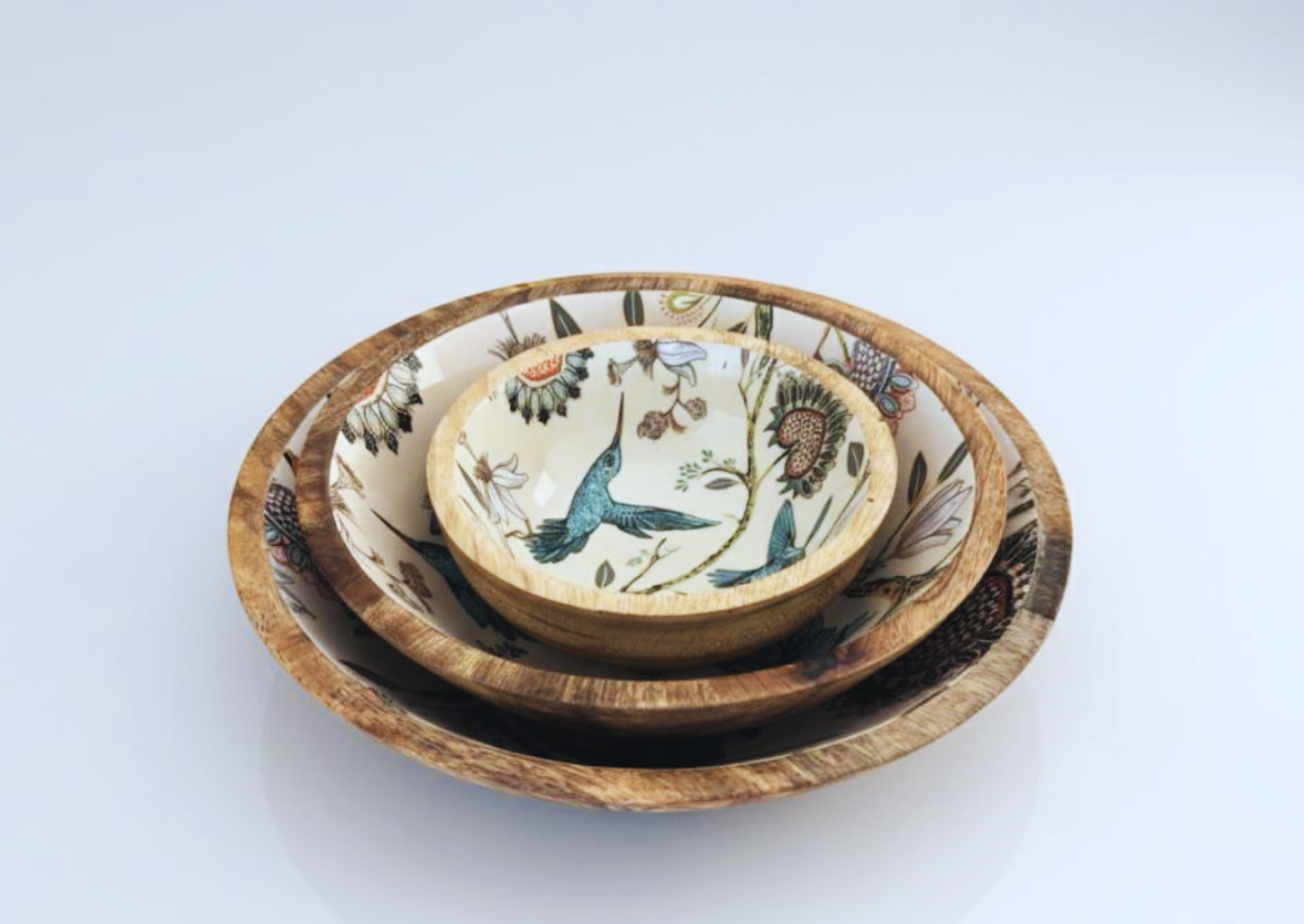 Bohozena – wholesale Serving bowl – Hummingbird Mango Wood Serving Bowl, Wood Salad Bowl2