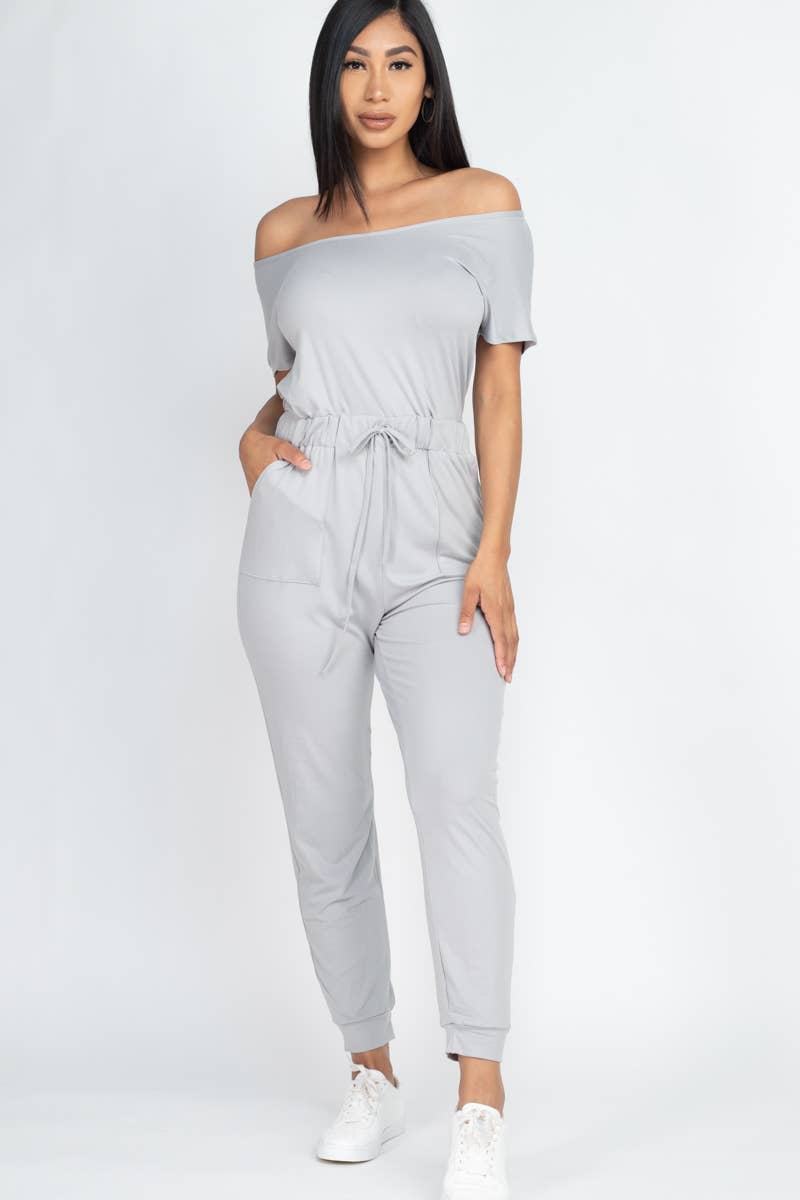 CAPELLA APPAREL – Großhandel Jumpsuit – Damen – Jumpsuit mit zwei Wege-Schultern und Kordelzug2