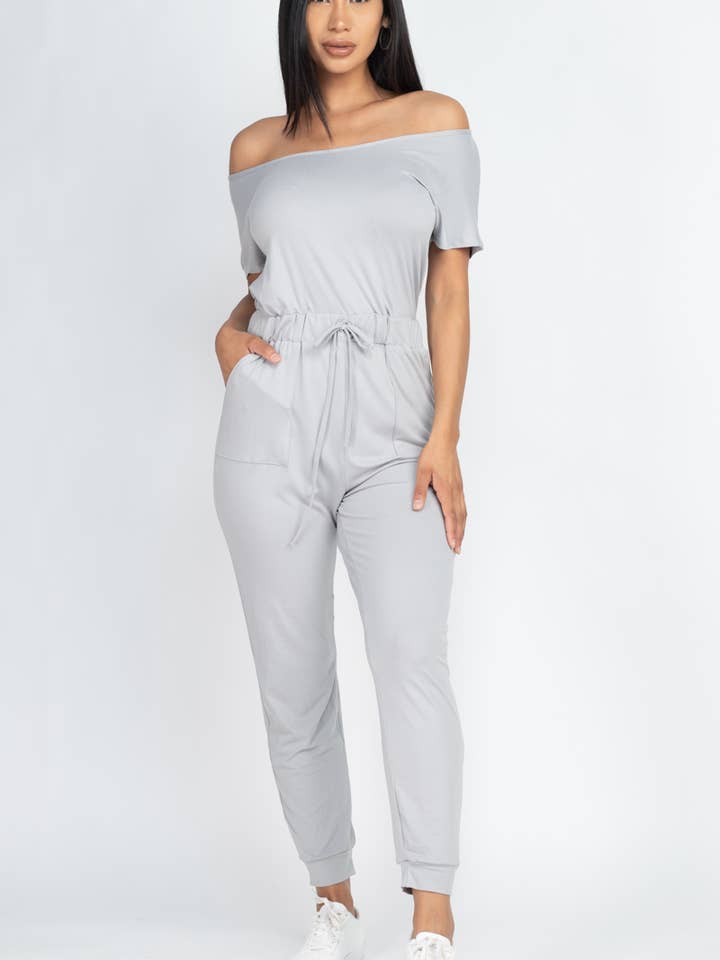 CAPELLA APPAREL – Großhandel Jumpsuit – Damen – Jumpsuit mit zwei Wege-Schultern und Kordelzug2